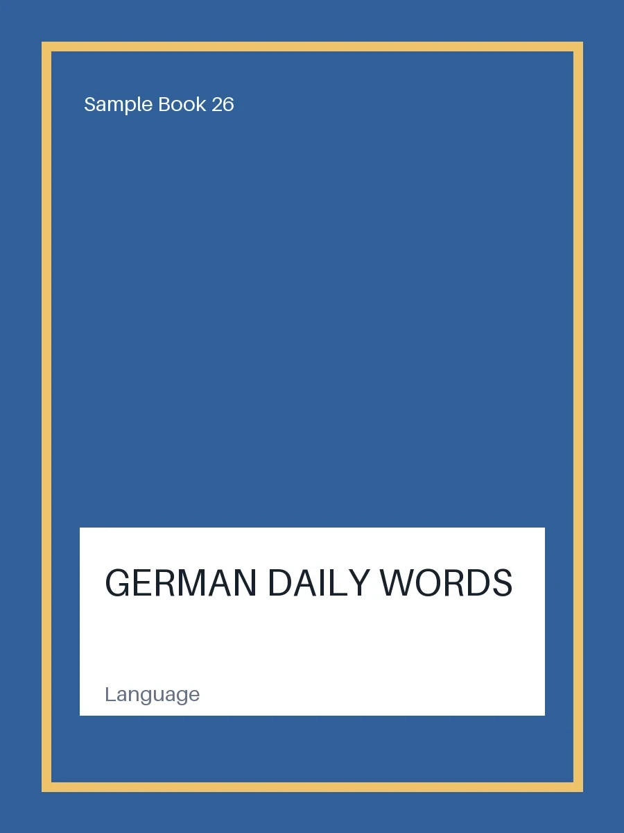 German Daily Words